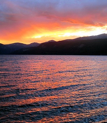 Camping at Turquoise Lake in Colorado. Sunset at Turquoise Lake