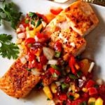 Salmon Fillets with Chipotle Peach Salsa
