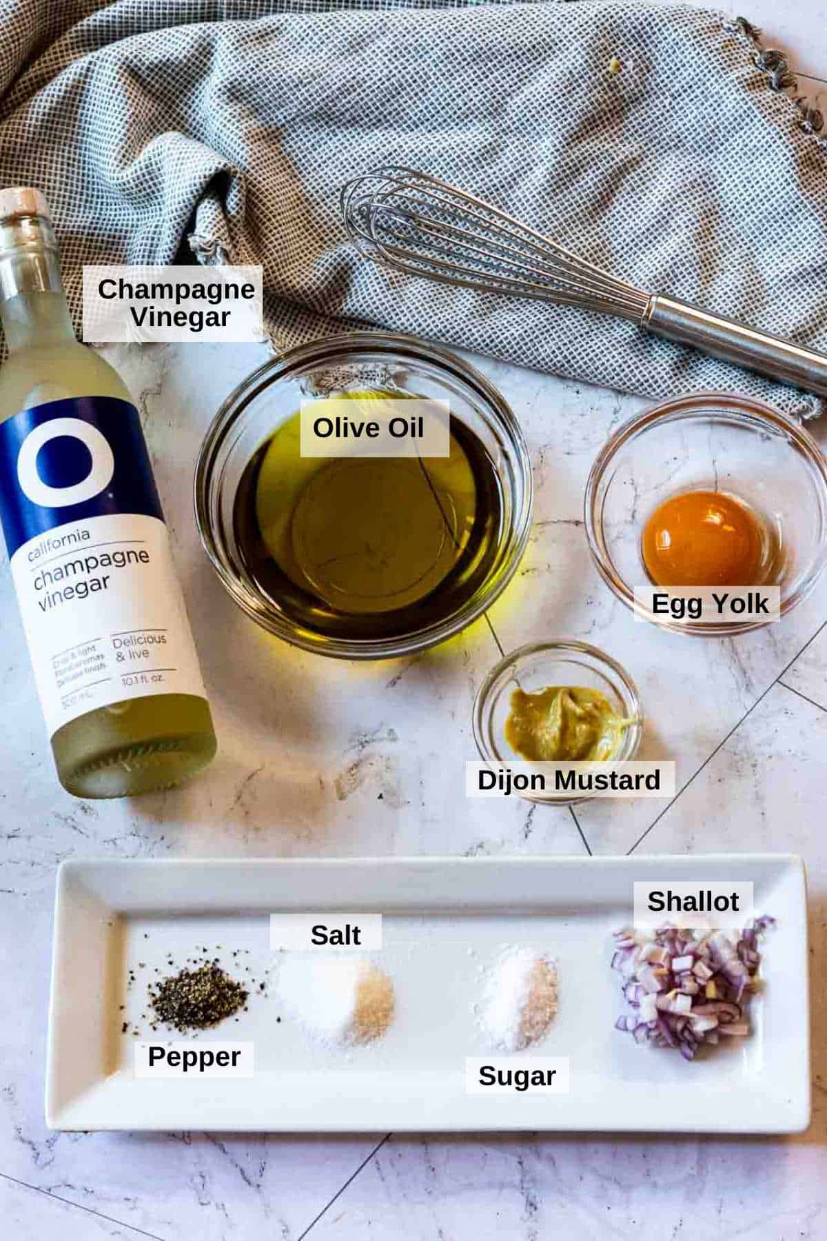 Ingredients to make Dijon Vinaigrette