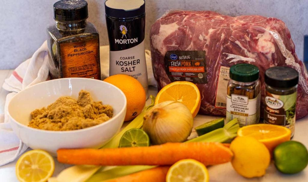 ingredients to make brine for pulled pork