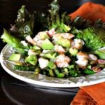 Crab and avocado salad with asparagus.