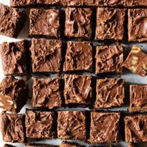 Award winning homemade chocolate fudge with marshmallow creme.