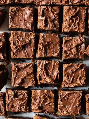 Award winning homemade chocolate fudge with marshmallow creme.