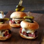 Instant Pot Glazed Corned Beef Sliders. An Irish inspired sandwich for St. Patriick's Day.