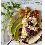 Crispy fish tacos with hoisin tarter sauce