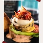 BLT Burger with Tarragon Dressing pinterest image.
