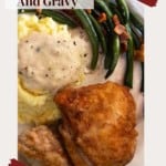 Fried chicken and fried chicken gravy pinterest image.