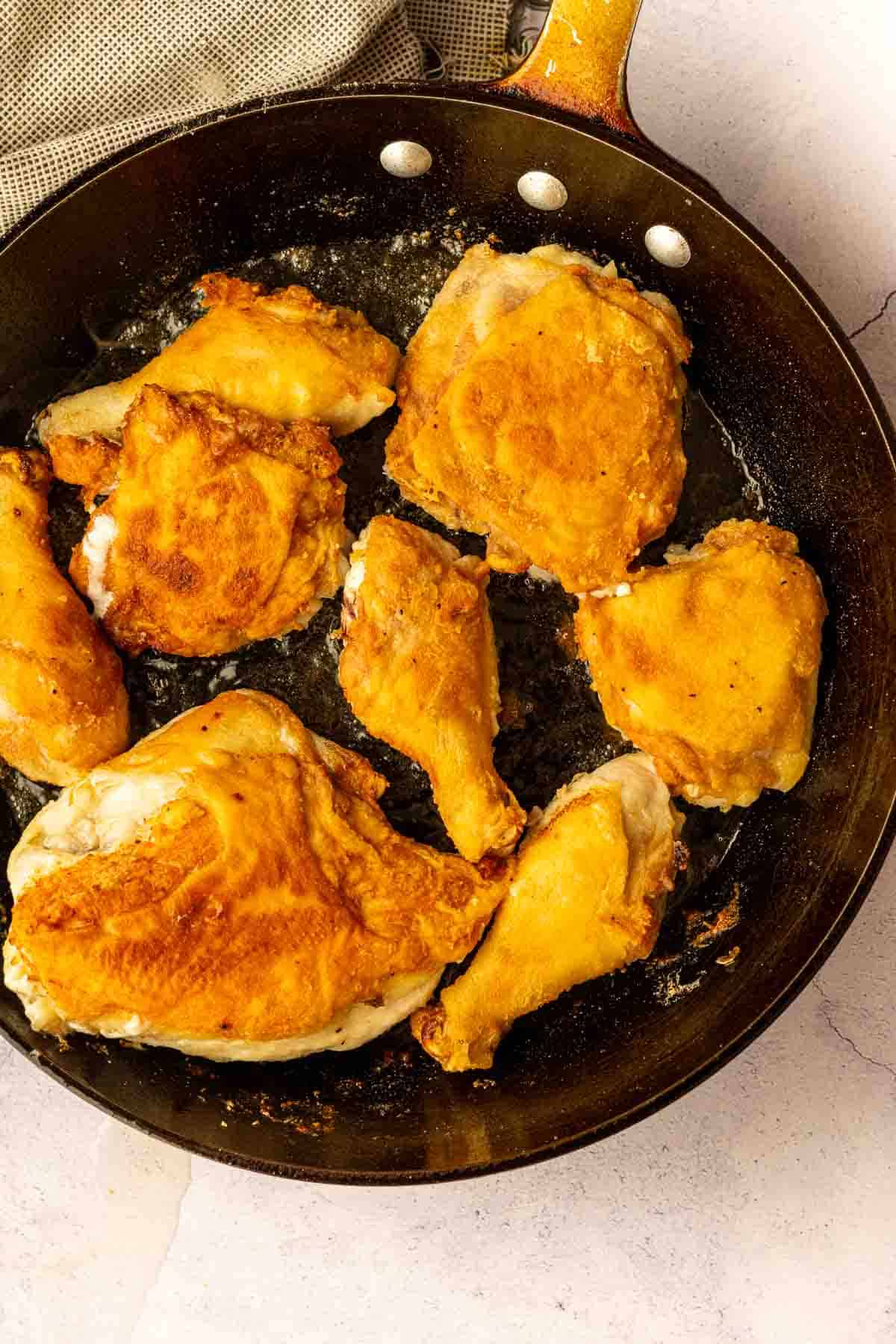 How to pan fry chicken for fried chicken and fried chicken gravy.