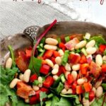 White bean salad with bacon and maple syrup dressing