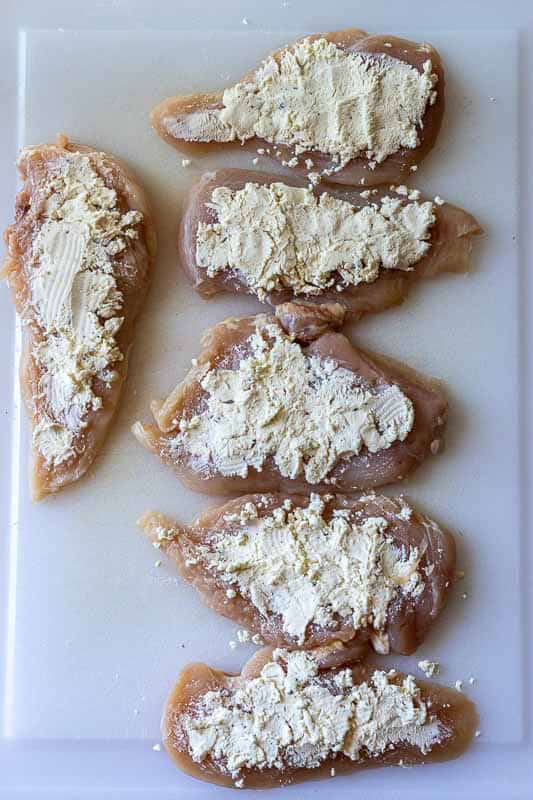 Step 1 to make chicken with Boursin Cheese.