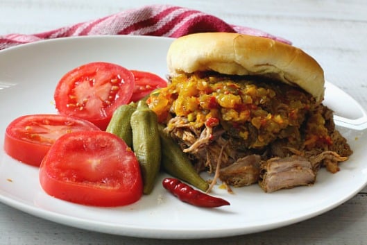 Colorado Chow Chow Pulled Pork Sandwiches. Easy in the crockpot.