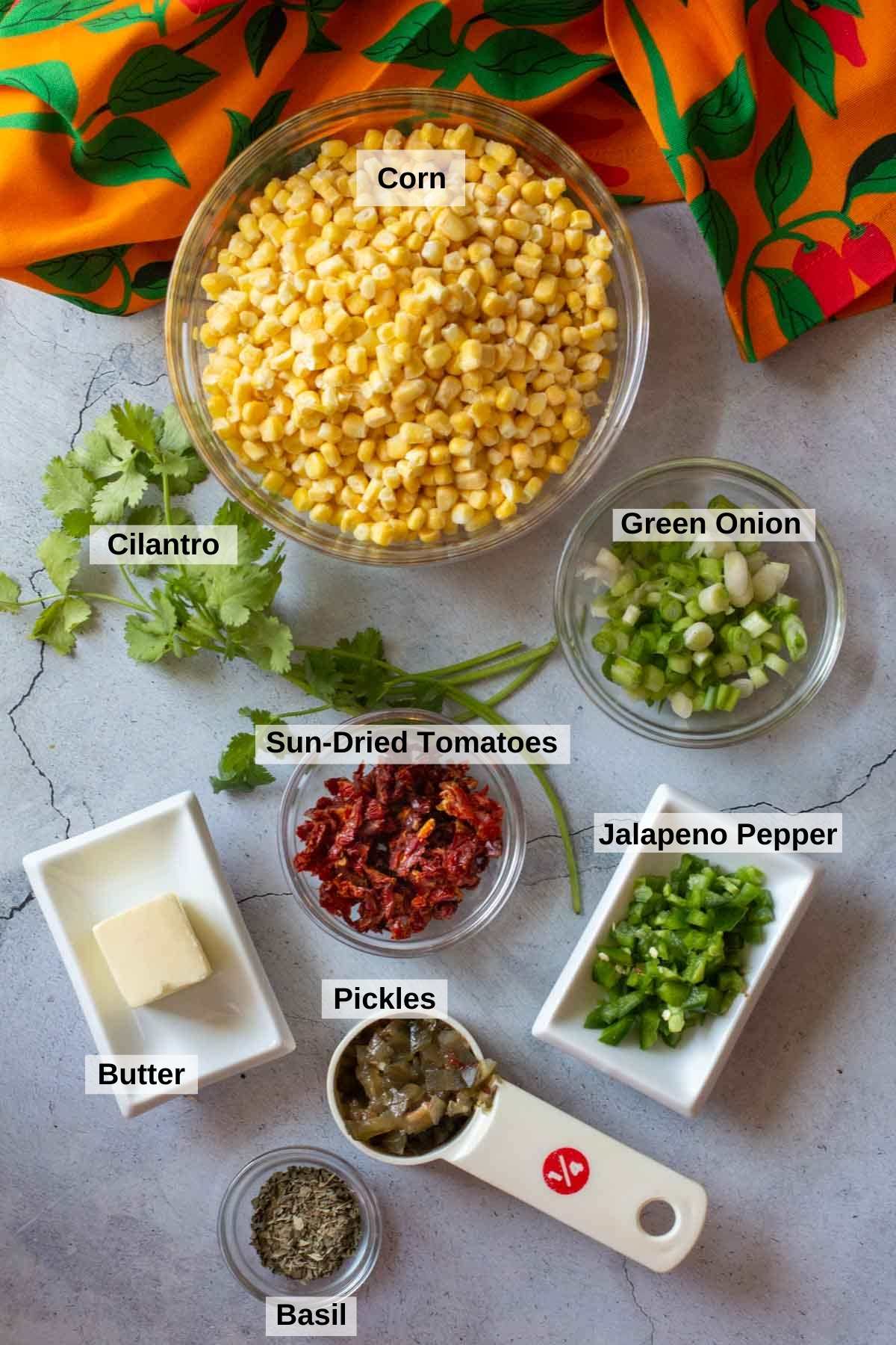 Ingredients To Make Southwestern Skillet Corn. 