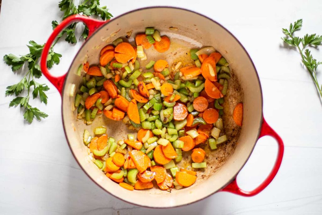 sauteed vegetables for soup