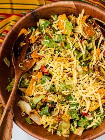 Taco salad with doritos and catalina dressing