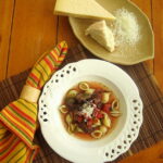 Easy Italian Soup Recipe that will knock your socks off. With red wine and pasta shells, this is a great dinner recipe.