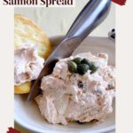 Homemade smoked salmon spread served with a cracker.