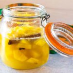 Pickled Pineapple in a jar.