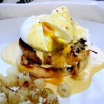 Crab Cakes Eggs Benedict with Spicy Hollandaise Sauce