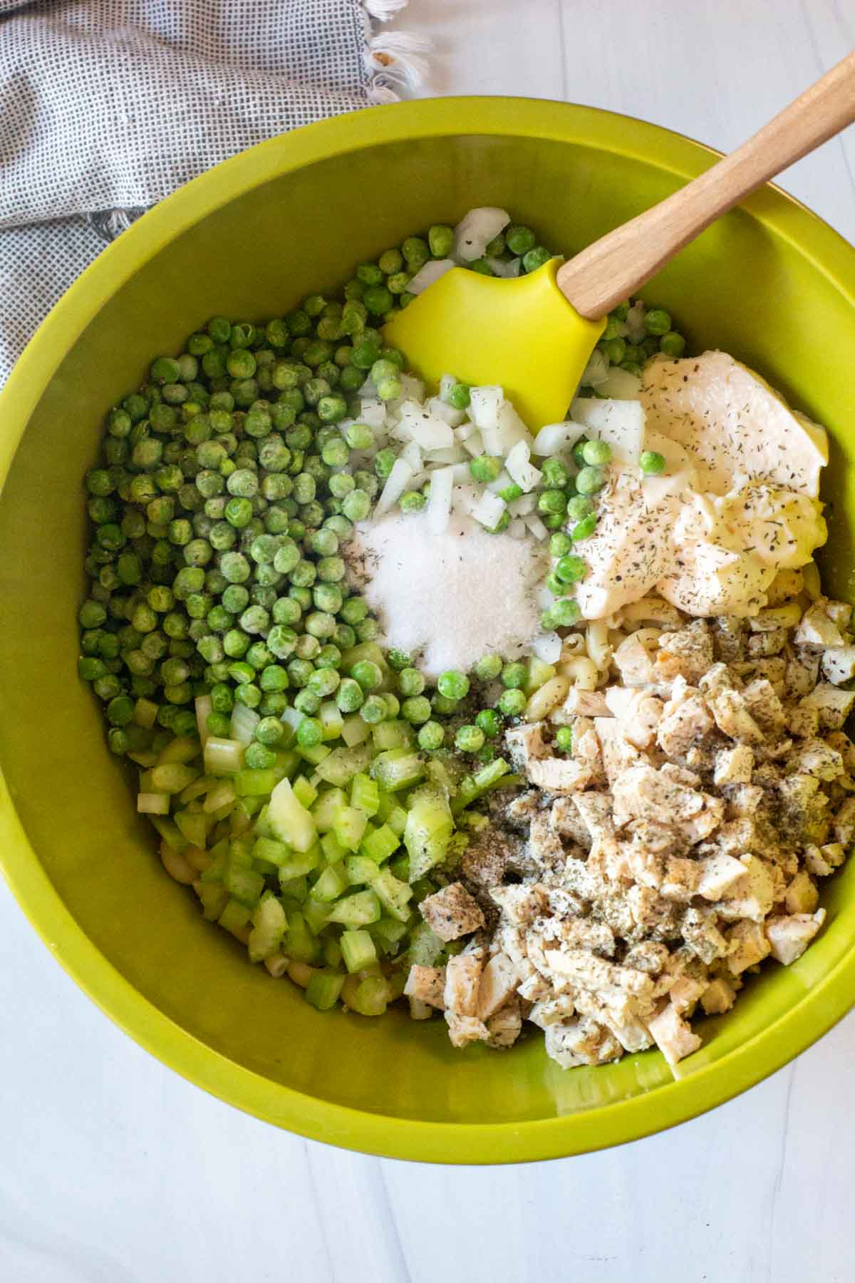 How to make chicken macaroni salad.