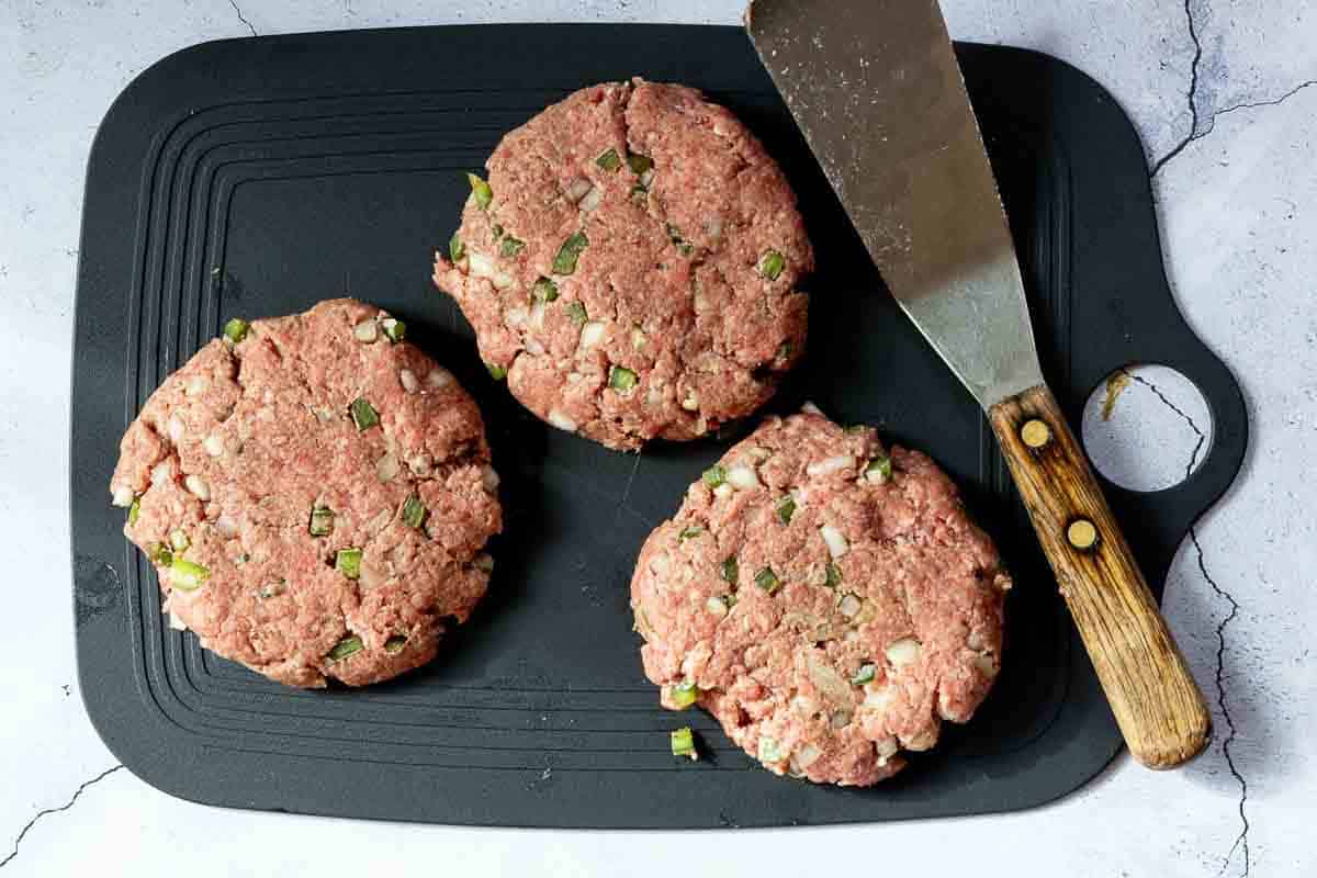 Three A-1 Steak Sauce Burger Patties.
