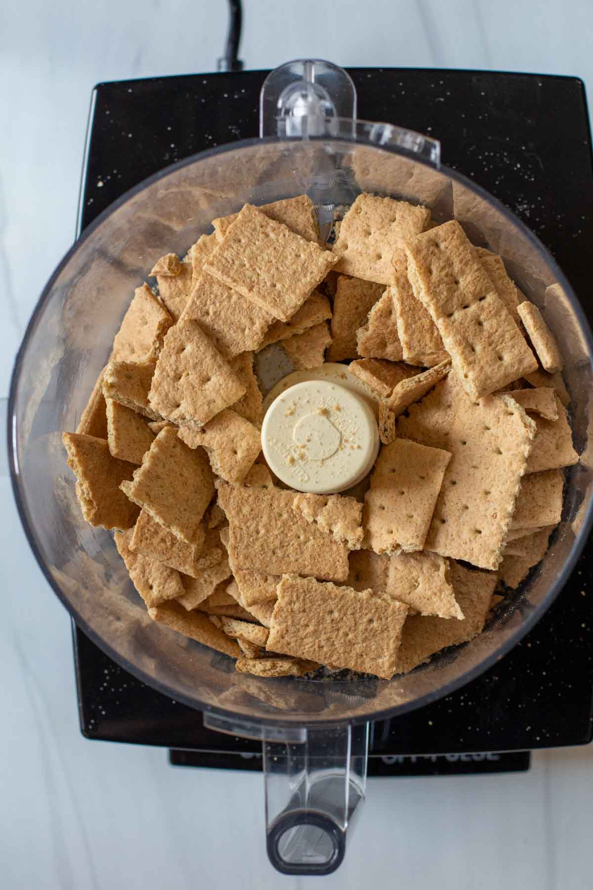 Graham crackers in a food processor.