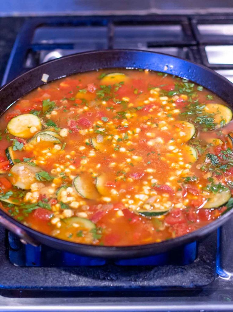 Cooking paella stovetop without using a paella pan.