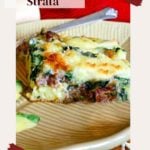 Sausage biscuit strata, make ahead breakfast casserole.