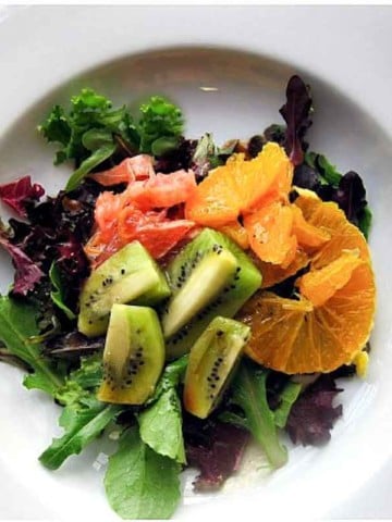 Citrus Salad with Grapefruit Oranges and Kiwi.