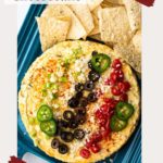 Savory Mexican Cheesecake served with tortilla chips.