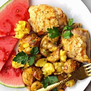 Sheet Pan Lemon Chicken Thighs