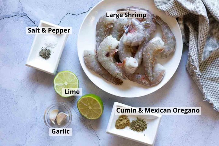 Ingredients for shrimp marinade to make shrimp stew.