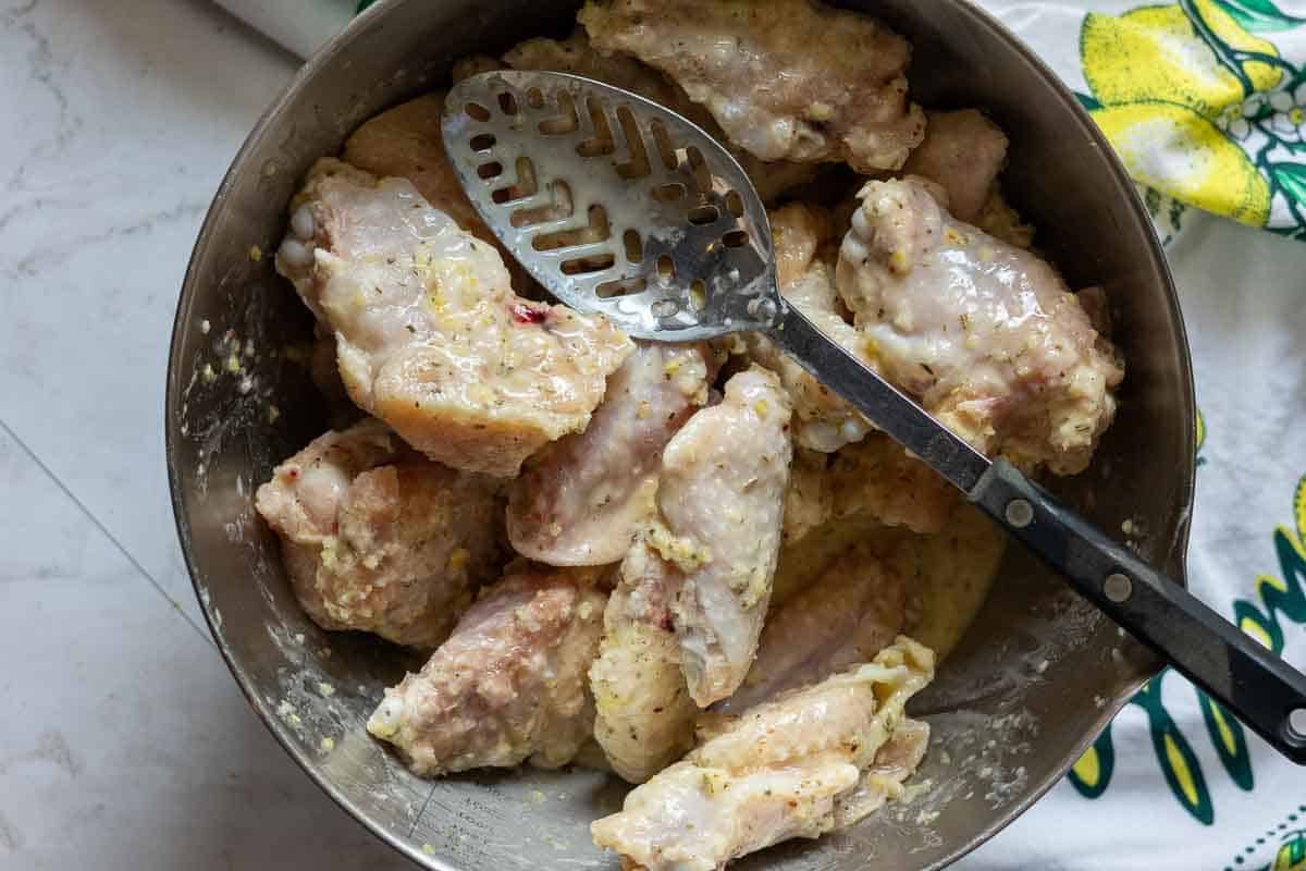 Step 3: Marinating Italian Chicken Wings.