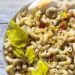 Old fashioned classic macaroni salad recipe with egg