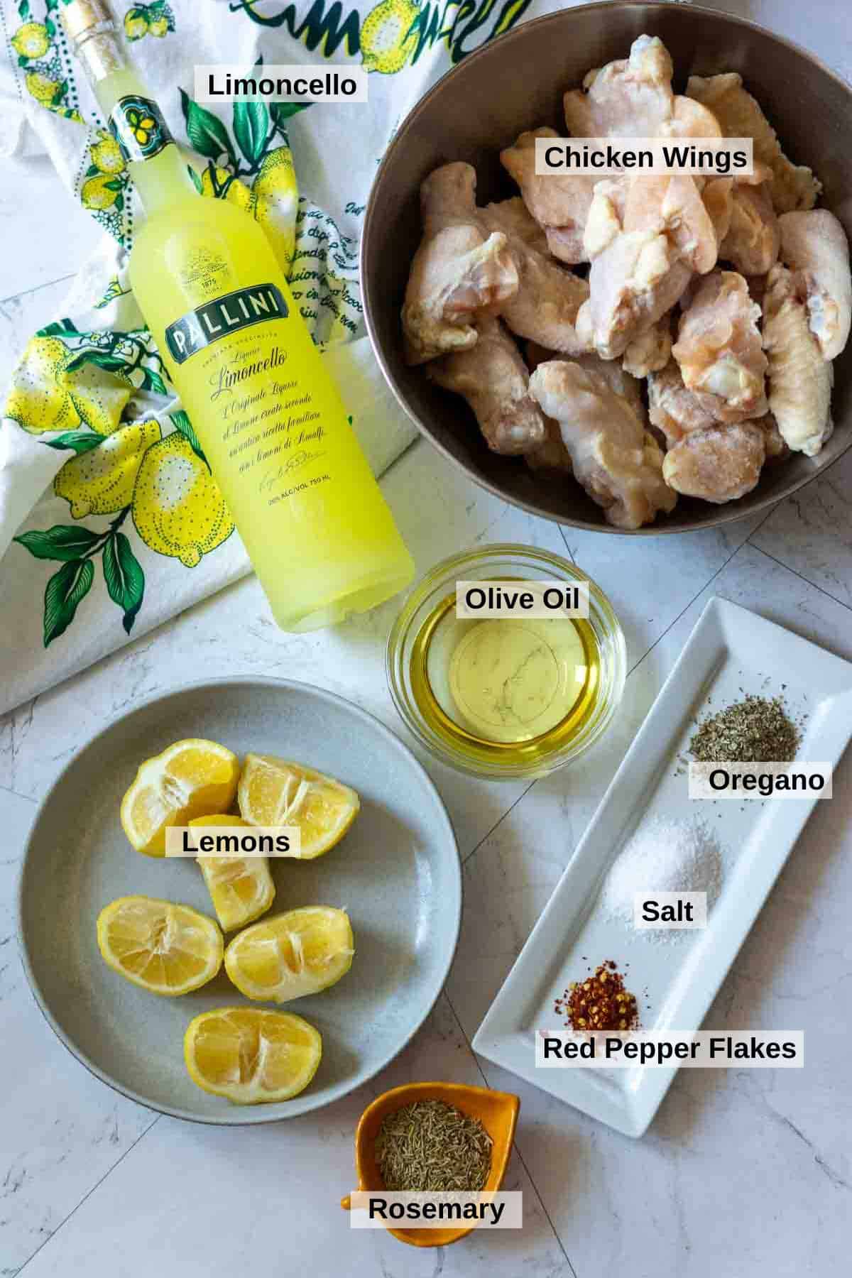 Ingredients to make Italian Chicken Wings.