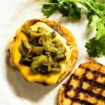 Green Chile Cheeseburger with a toasted bun.