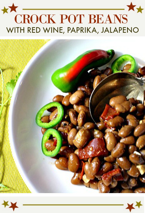 Bolita Beans with Red Wine, Smoked Paprika and Jalapeno