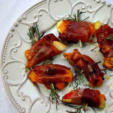 Apples wrapped in pancetta appetizer recipe.