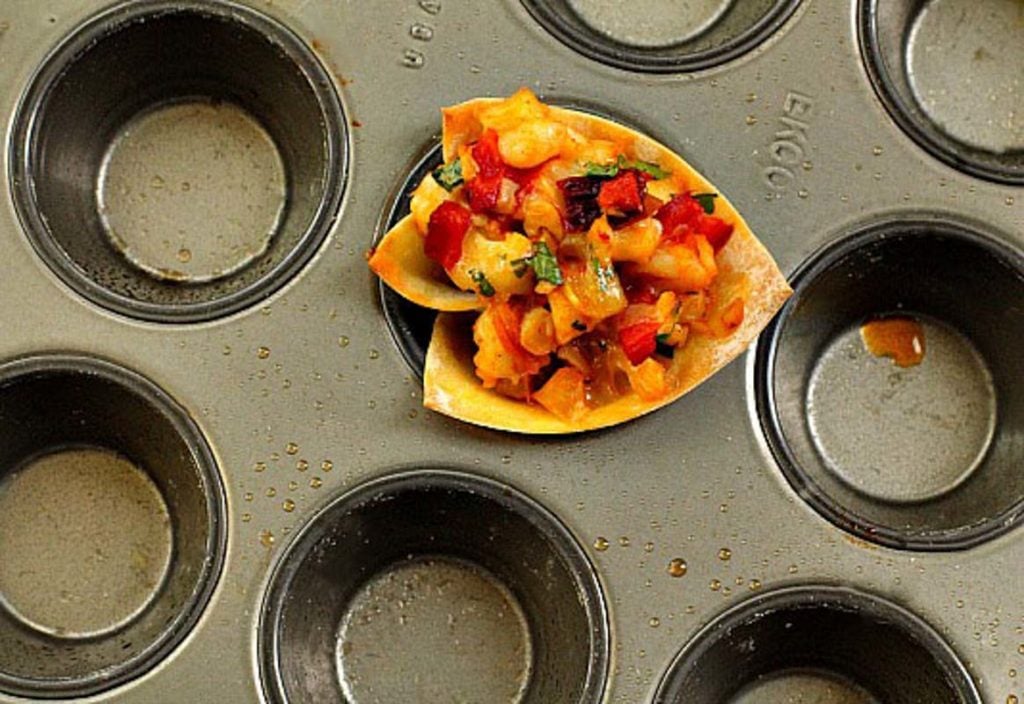How to bake egg roll wrappers in a mini-muffin pan to make appetizers