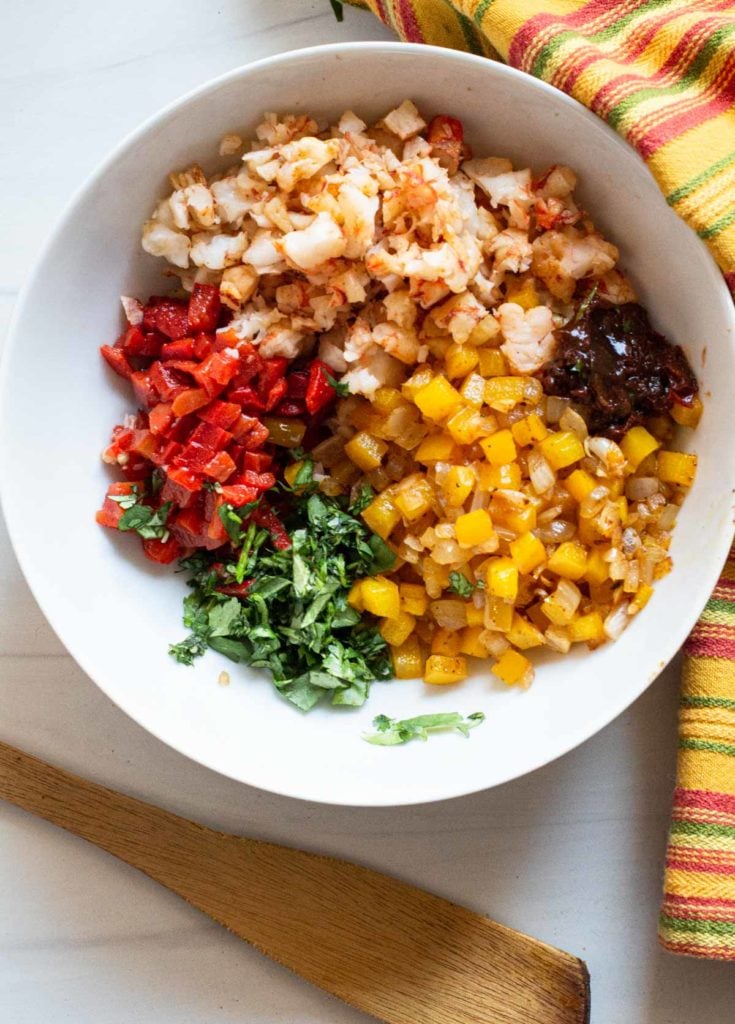 Shrimp mixture to make shrimp wonton cups