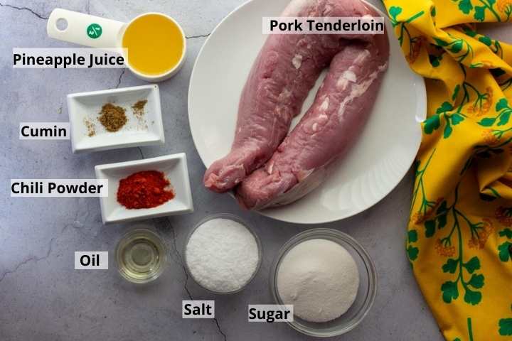 Ingredients to make the best grilled pork tenderloin.