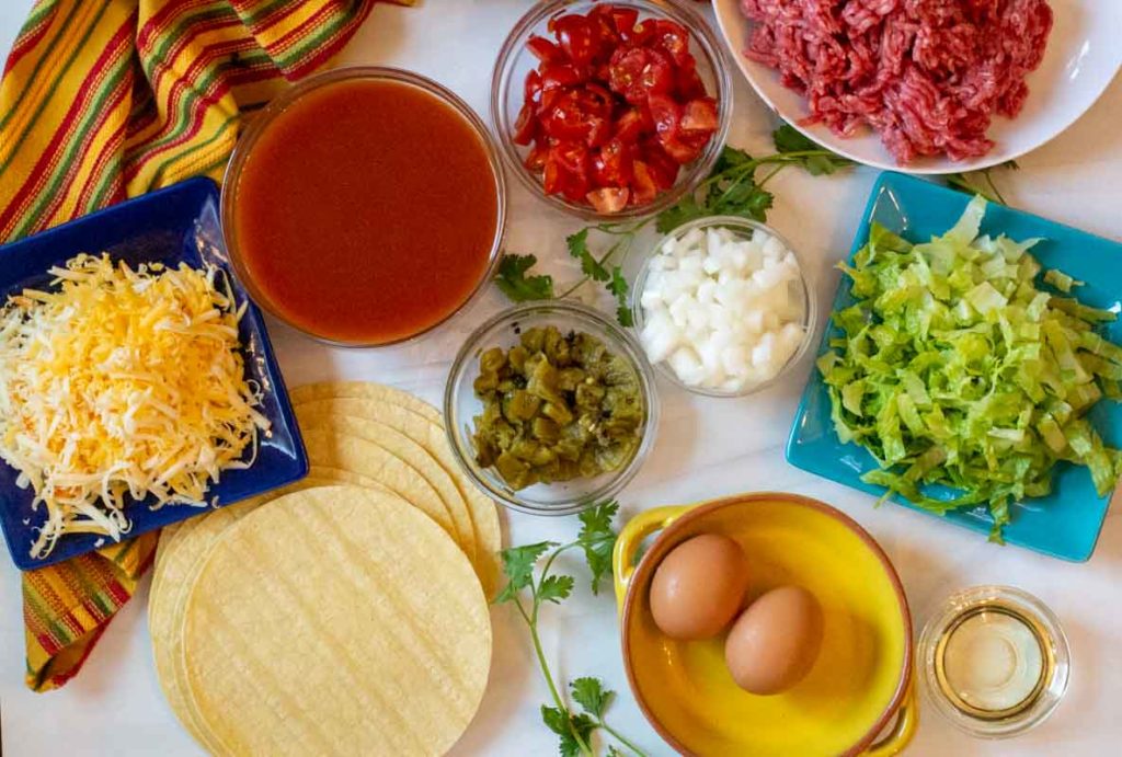 ingredients to make New Mexico Stacked enchiladas