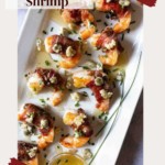 Prosciutto wrapped shrimp pinterest image.