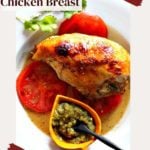 Achiote oven roasted chicken breast pinterest image.