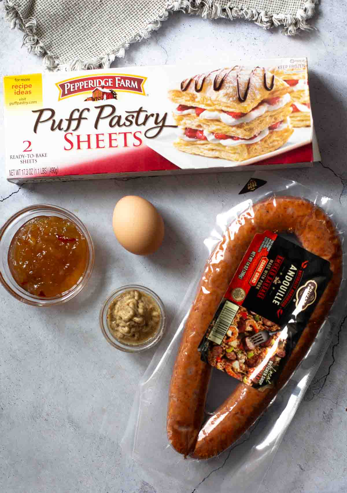 Ingredients to make sausage pigs in a blanket.