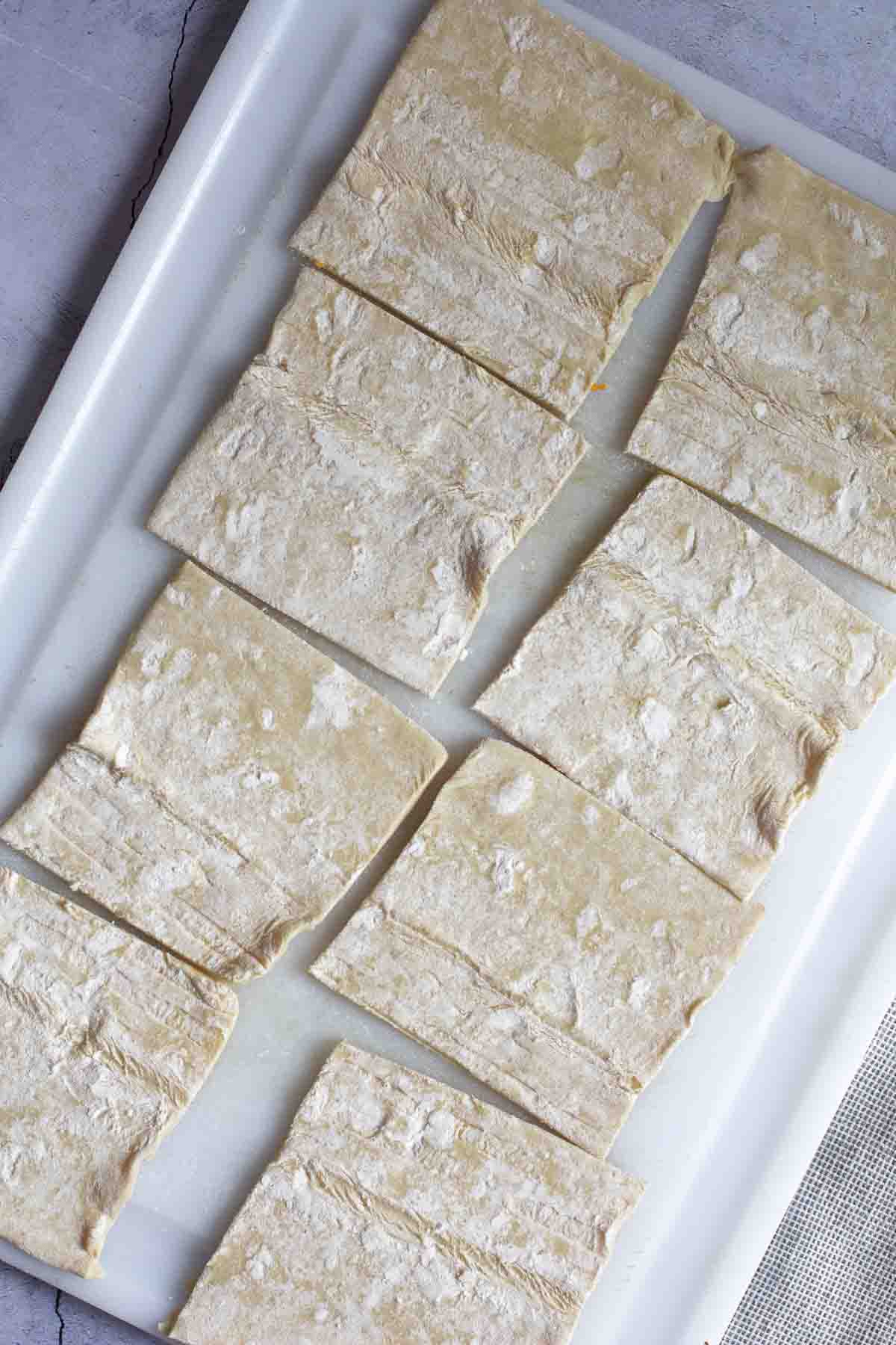 Thawed Puff Pastry cut into squares.
