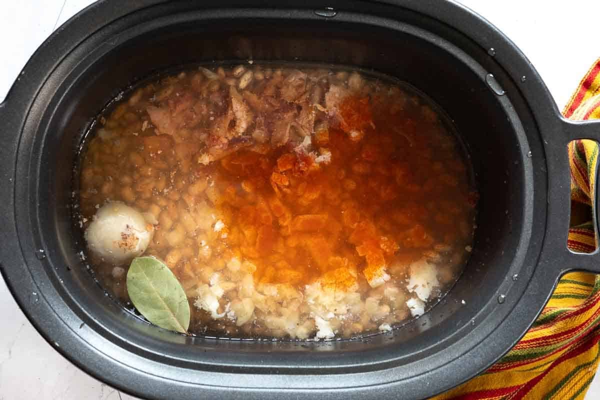 Step 1, how to make beans and chicos.
