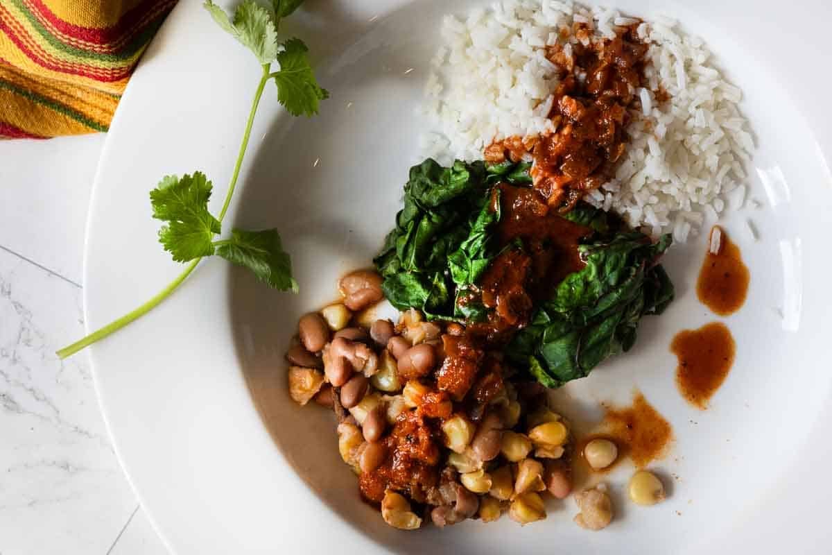 How to serve beans and chicos.