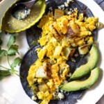Potato and egg breakfast tacos.