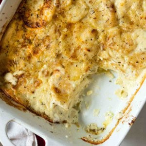 Baked gluten free scalloped potatoes.