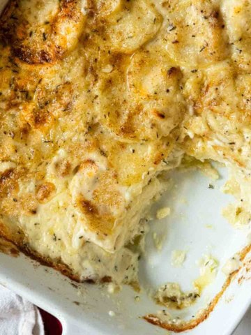 Baked gluten free scalloped potatoes.